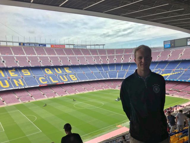 Florian Schlitt (VfR) im Camp Nou Barcelona Florian Schlitt (VfR) im Camp Nou Barcelona